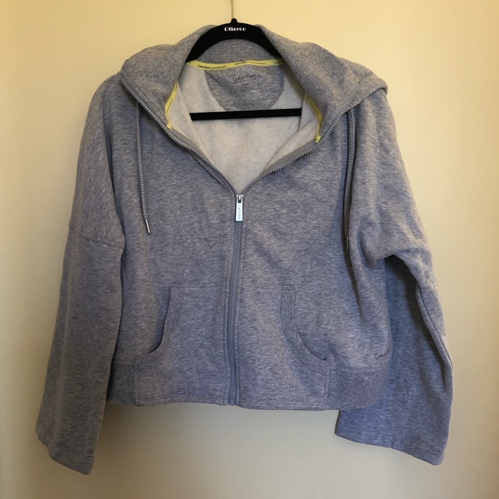 Calvin Klein Zip-Up Cropped Hoodie